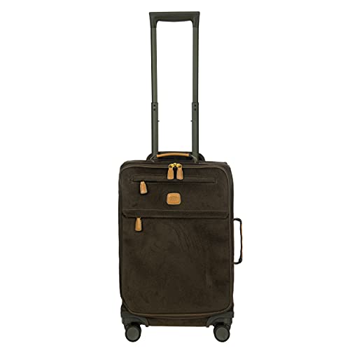 Bric's Trolley Life Kollektion, Handgepäck-Koffer mit Reißverschlusstaschen und 4 Rollen, Wildlederoptik, Maße: 37x55x23, Olive Bric's Trolley Life Kollektion, Handgepäck-Koffer mit Reißverschlusstaschen und 4 Rollen, Wildlederoptik, Maße: 37x55x23, Olive von Bric's