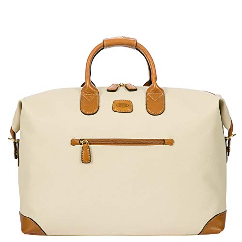 Bric's Holdall Firenze Collection, Reisetasche mit Schulterriemen und Schulterstütze für Koffer, Integriertes TSA-Vorhängeschloss, PVC, Größe: 43x28x19 cm, Creme von Bric's