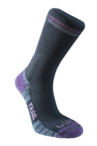 Bridgedale Damen Hike Lightweight Merino Endurance Boot Original Socken, schwarz/violett, L von Bridgedale