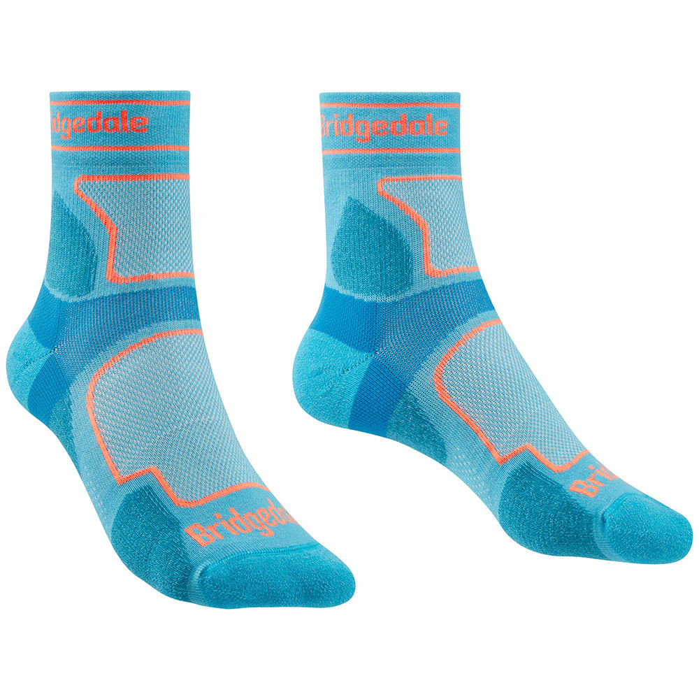 Bridgedale Ultralight T2 Coolmax® Sport 3/4 Crew Socks Blau EU 38-40 Frau von Bridgedale