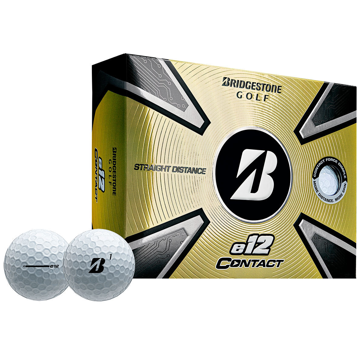 Bridgestone Golf White Dimple e12 Contact 12 Golf Ball Pack | American Golf, One Size von Bridgestone Golf