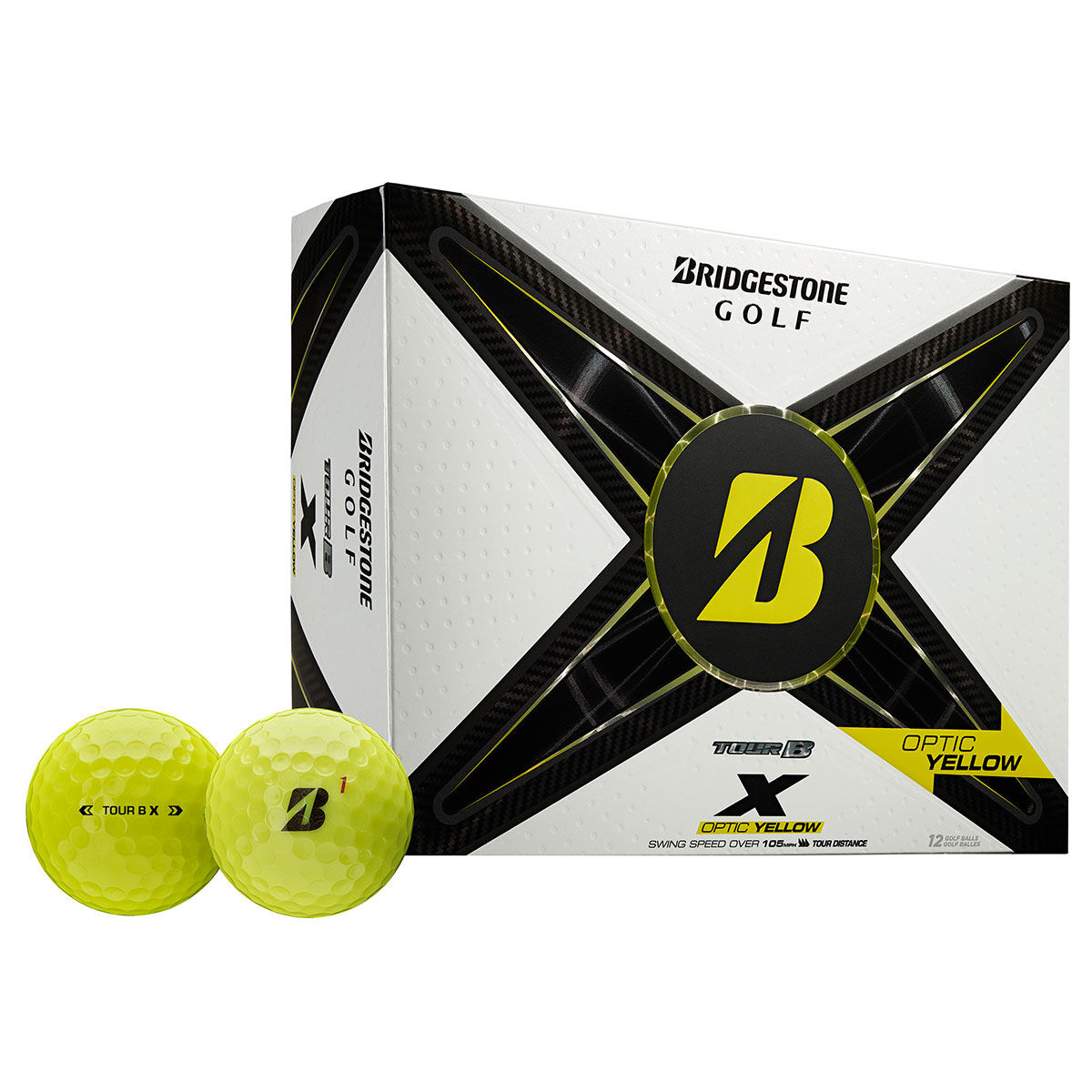 Bridgestone Tour B X Mindset 12 Golf Ball Pack, Mens, Yellow | American Golf von Bridgestone Golf