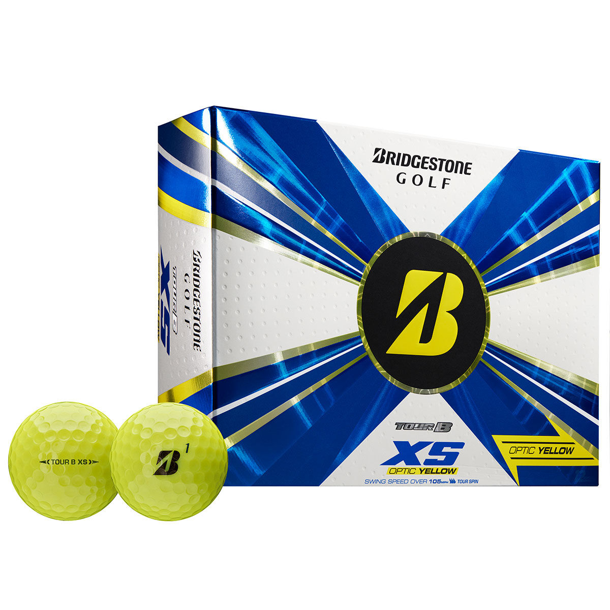 Bridgestone Tour B XS 12 Golf Ball Pack, Male, Yellow, One Size | American Golf von Bridgestone Golf
