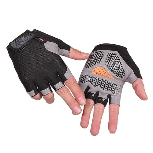 BrightGlow Atmungsaktiv Fitness Handschuhe Gewichtheben Handschuhe für Damen und Herren Halbfinger-Handschuhe rutschfest Sporthandschuhe Fahrrad-handschuh Trainingshandschuhe Schwarz（Plus） L von BrightGlow