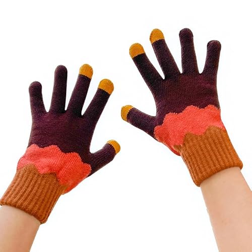 BrightGlow Damen Fingerlose Handschuhe Strickhandschuhe Winter Thermo-Handschuhe Winddicht Touchscreen Handschuhe Anti-Rutsch Laufhandschuhe Radsporthandschuhe Kaffee# Einheitsgröße von BrightGlow