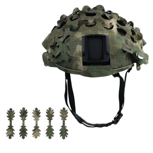 BrightGlow Taktischer Helmüberzug Fast Helm Multi-Camo Helmüberzug Airsoft-Helm Kampfhelm-Zubehör Taktischer Schnellhelm Helmnetzabdeckung für Outdoor Game Covert Combat Camo#4 Einheitsgröße von BrightGlow