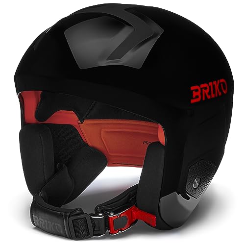 Briko Unisex – Erwachsene Helm Helmet, Shiny Black-ORANGE, M von Briko