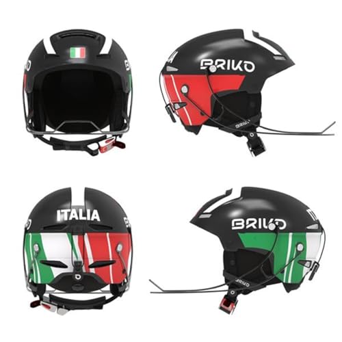 Briko Unisex – Erwachsene Helm Helmet, Shiny Black-White, 52 von Briko