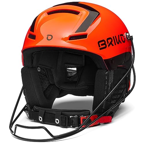 Briko Unisex – Erwachsene Helm Helmet, Shiny ORANGE-SCHWARZ, 60 von Briko