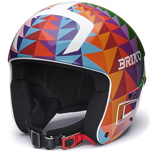 Briko Unisex – Erwachsene Helm Helmet, Shiny Pomegranate ORANGE-Fun Green-Persian Blue, 54 von Briko