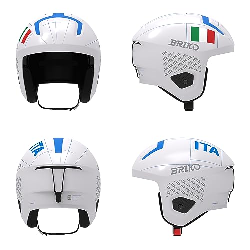 Briko Unisex – Erwachsene Helm Helmet, Shiny White-Science Blue, XL von Briko