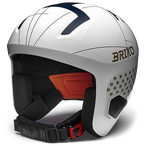 Briko Unisex – Erwachsene Helm Helmet, Shiny White-TANGAROA Blue-Gold, L von Briko