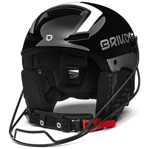 Briko Unisex – Erwachsene Helmet, Shiny Black-Silver, 56 von Briko