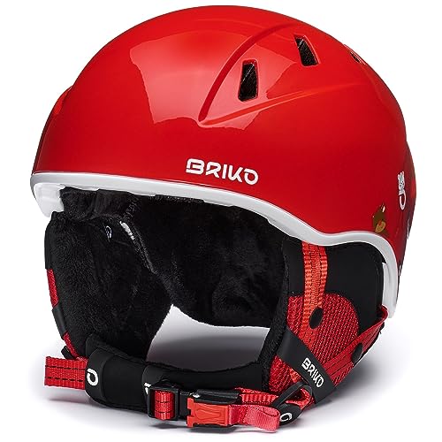 Briko Unisex Kinder Helmet, Shiny Monza Red-White-Animal, S Briko Unisex Kinder Helmet, Shiny Monza Red-White-Animal, S von Briko