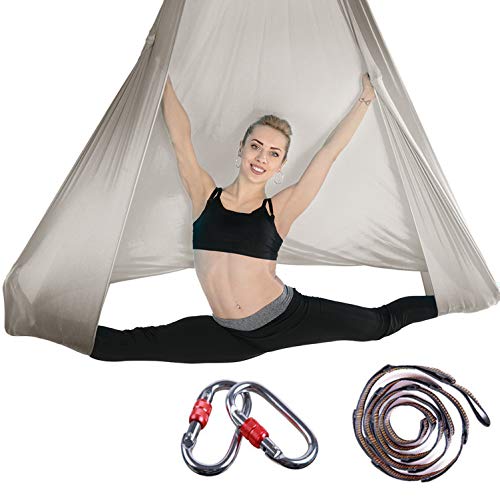 Brinny Aerial Yoga Tuch DIY Premium Silks Aerial Equipment Elastische Yoga Hängematte Tuch Sling Swing Vertikaltuch Yogatuch Hammock Fitness für Pilates Gymnastik Antigravity Inversionsübungen von Brinny