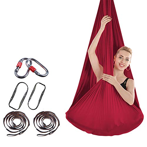 Brinny Aerial Yogatuch DIY Premium Equipment Yoga Tuch Elastische Hängematte Anti-Gravity-Yoga Set mit Stoff Zubehör 4m*2.8m von Brinny