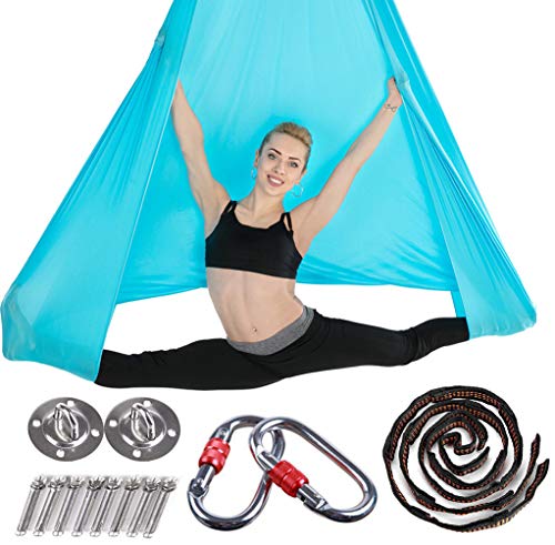 Brinny Yoga DIY Silk Pilates Premium Aerial Silks Equipment Aerial Yoga Tuch Aerial Silk elastische Yoga Hängematte mit Stoff Zubehör 5 Meter Blau Brinny Yoga DIY Silk Pilates Premium Aerial Silks Equipment Aerial Yoga Tuch Aerial Silk elastische Yoga Hängematte mit Stoff Zubehör 5 Meter Blau von Brinny