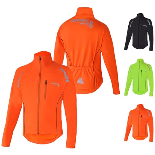 Brisk Bike Radsportjacke Atmungsaktive Ultraleichte Radsport-Laufjacke (Orange, M) von Brisk Bike