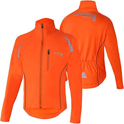 Brisk Bike Radsportjacke Atmungsaktive Ultraleichte Radsport-Laufjacke (Orange, L) von Brisk Bike