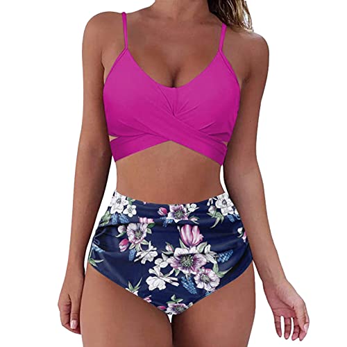 Bikini Damen Große Brüste Ohne Bügel Sexy 95F 95D 95E XXL Minimizer Schwarz Rot Bikini Bikinioberteil Tankini Swimwear Bathing Suit Badeanzug Bademode Swimsuit Strandkleidung Beachwear von Briskorry