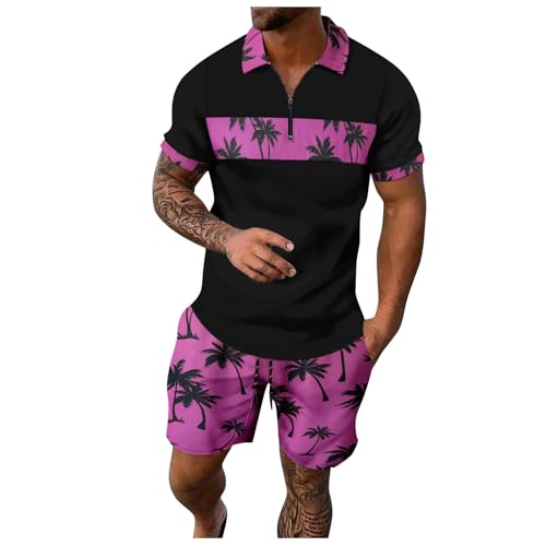 Briskorry 2 Stück Herren Sommer Kurzarm Tank Top Und Hose Lockere Schlanke Strand-Set Lose Bequeme Strand-Set Frühjahr Sommer Lockeres Hosenanzüge von Briskorry