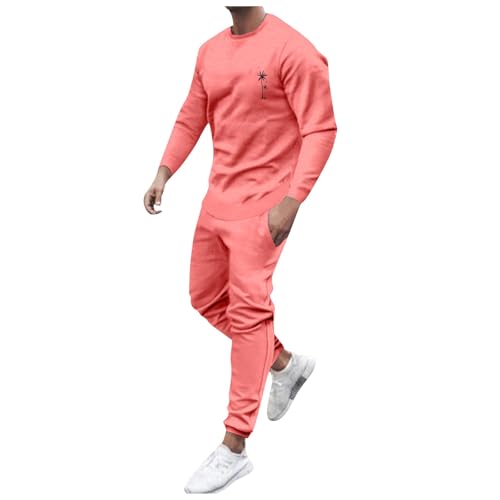 Briskorry 2 Stück Herren Sommer Langzarm Top und Hosen Elegant 2 Teiler Lockere Schlanke Kleidung Slim Fit Streetwear Anzüge Frühjahr Sommer Lockeres Hosenanzüge von Briskorry