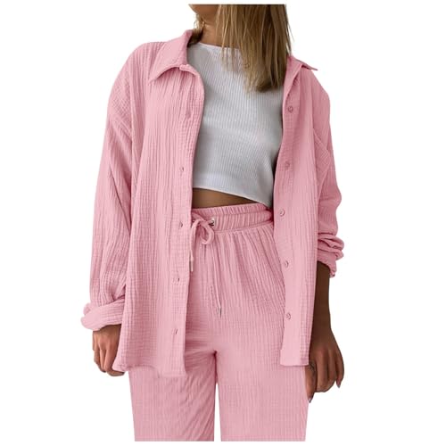 Briskorry 2-Teiliges Sets Damen Fall Winter Sweatshirt Y2k Tracksuit Outfit Baggy Freizeitanzug Outfit Set Leicht Anzug Für Yoga, Fitness, Täglich Tragen Retro Top Oberteil + Hose von Briskorry