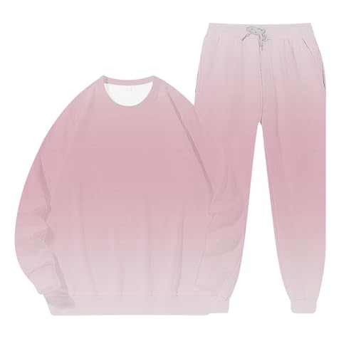 Briskorry 2-Teiliges Sets Damen Outdoor Top Oberteil + Hose Vintage Trainingsanzüge Loose Fit Sweatpants Lässige Hosenanzüge Set Für Yoga, Fitness, Täglich Tragen Oversized Tracksuit Outfit von Briskorry