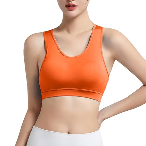 Briskorry BH Ohne Bügel, Damen Bustier Weiß, BHS Dehnbar Nahtlos Push-Up BH Starker Halt Bügelloser Sport-BH Leicht Luftig T-Shirt BH Modern Sexy Seamless BH Klassische Solid von Briskorry