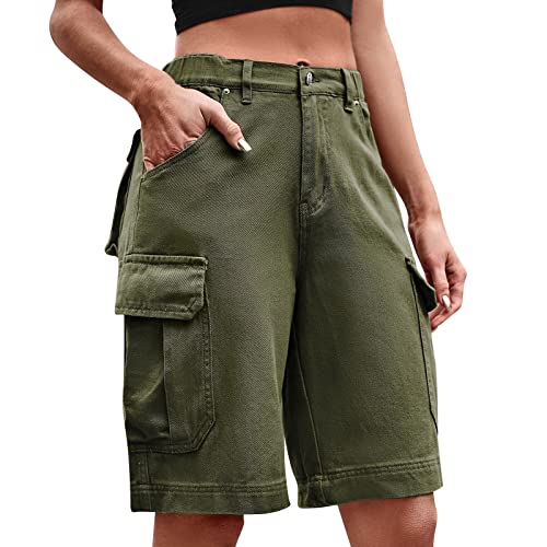 Briskorry Cargo Shorts Damen Militär Kurze Hose Stretch-Shorts mit Multi Taschen Hoch Tailliert Freizeithose Outdoorhose Arbeitshose Bermuda Shorts Outdoor Wandern Shorts Briskorry Cargo Shorts Damen Militär Kurze Hose Stretch-Shorts mit Multi Taschen Hoch Tailliert Freizeithose Outdoorhose Arbeitshose Bermuda Shorts Outdoor Wandern Shorts von Briskorry