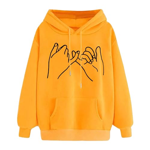 Briskorry Damen Hoodie mit Kapuze, Kapuzenpullover Damen Lang, Hoodies Lange Ärmel Kappe Kapuzen-Sweatshirt Lässig Baggy Pullis Modern Bedrucktes Winterjacke Outdoor Bequeme Tops Halloween von Briskorry