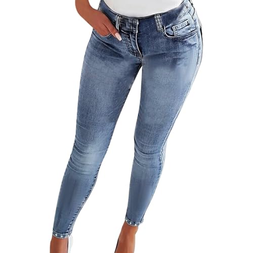 Briskorry Damen Jeans High Waist Stretch Jeanshosen Skinny Slim Fit Röhrenjeans Fashion Lässige Pant Strecken Bleistiftjean Schlank Stylische Denim Hosen für Frauen von Briskorry