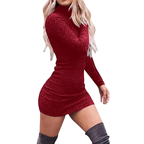 Briskorry Damen Kleider Kurz Bodycon Rollkragen Bleistiftkleid Stretch Longpulli Minikleid Casual Sexy Cocktail Partykleid Figurbetont Shortkleid Elegant Langarm Strickkleid Briskorry Damen Kleider Kurz Bodycon Rollkragen Bleistiftkleid Stretch Longpulli Minikleid Casual Sexy Cocktail Partykleid Figurbetont Shortkleid Elegant Langarm Strickkleid von Briskorry
