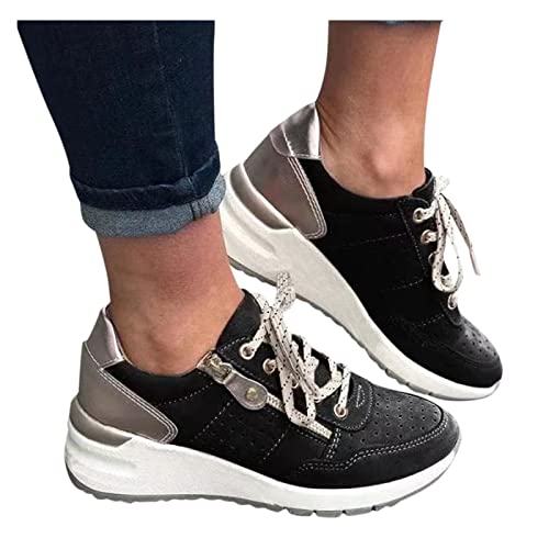 Briskorry Damen Sneakers Mesh SchnüRsneaker Plateau Shuhe Mode Neue Damenschuhe Bequeme Atmungsaktiv Laufschuhe Leichtgewichts Sportschuhe Freizeitschuhe Flache Schuhe Outdoorschuhe Fitnessschuhe von Briskorry