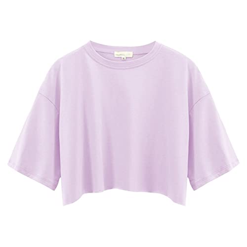 Briskorry Damen T-Shirt Oversize Teenager Mädchen Fitness Trainieren Crop-Tops Kurzarm Yoga T-Shirts Sportlich Betrieb Sport-Shirts Briskorry Damen T-Shirt Oversize Teenager Mädchen Fitness Trainieren Crop-Tops Kurzarm Yoga T-Shirts Sportlich Betrieb Sport-Shirts von Briskorry