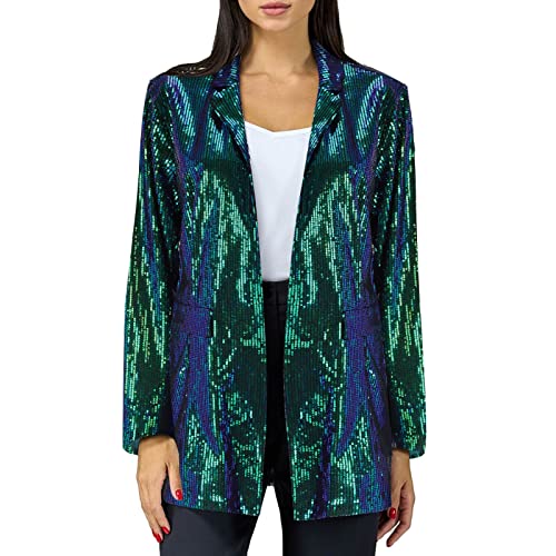 Briskorry Glitzer Blazer Damen Pailletten Jacke Casual Langarm Bomberjacke Festlich Party Club Kurze Jacke Glänzend Langarm Glitzer Jackett Frauen Glitzer Kleid Oberteile Blazer Briskorry Glitzer Blazer Damen Pailletten Jacke Casual Langarm Bomberjacke Festlich Party Club Kurze Jacke Glänzend Langarm Glitzer Jackett Frauen Glitzer Kleid Oberteile Blazer von Briskorry