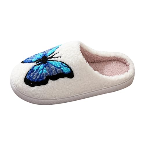 Briskorry Hausschuhe Damen, Drinnen Pantoffeln Weiches Warme Puschen Leichte Kuschel Slipper Memoryschaum Pantoletten Flauschiges Filzhausschuhe Mädchen rutschfeste Schuhe Indoor Weihnachten von Briskorry