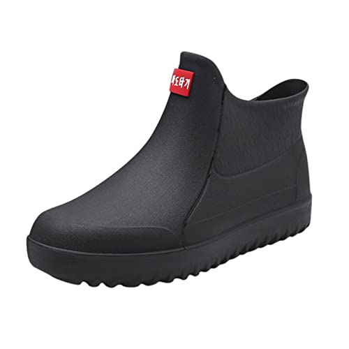 Briskorry Herren Gummistiefel Kurze rutschfeste Regenschuhe Regenstiefel Gartenschuhe wasserdichte Kurz Stiefel Kurzschaft Wasserdicht rutschfest Gummi Stiefeletten von Briskorry