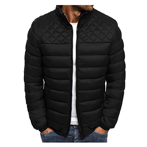 Briskorry Herren Jacke übergangsjacke,Winter Warm Stehkragen Steppjacke klassisch Einfarbig Daunenjacken Outdoor Mantel Regular Fit Zipper Winterjacke Große Größe Wetterjacke von Briskorry