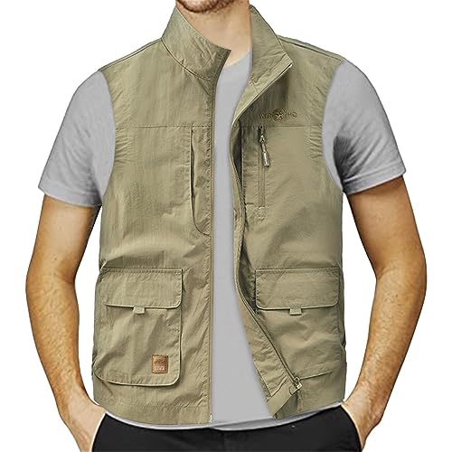 Briskorry Herren Outdoor Weste mit Vielen Taschen Anglerweste ärmellos Freizeit Jagd Herrenwesten Sommer Trekking Wander Weste Reporterwesten Safari Weste mit Vielen Taschen Briskorry Herren Outdoor Weste mit Vielen Taschen Anglerweste ärmellos Freizeit Jagd Herrenwesten Sommer Trekking Wander Weste Reporterwesten Safari Weste mit Vielen Taschen von Briskorry