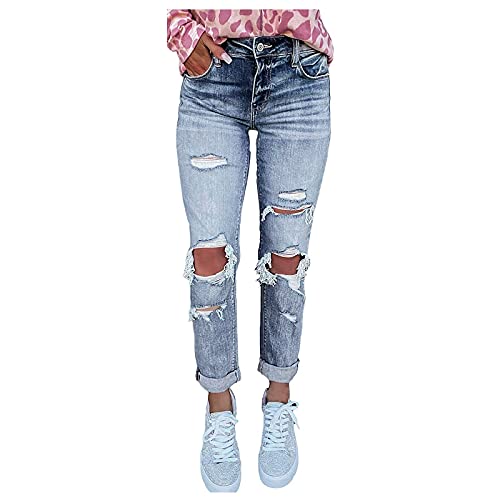 Briskorry High Waist Löcher Jeans Damen Baggy Zerrissene Jeanshose, Freizeit Straight Wide Leg E-Girl Style Jeans, Harajuku 90er Jahre Hip Hop Gerade Trousers Briskorry High Waist Löcher Jeans Damen Baggy Zerrissene Jeanshose, Freizeit Straight Wide Leg E-Girl Style Jeans, Harajuku 90er Jahre Hip Hop Gerade Trousers von Briskorry