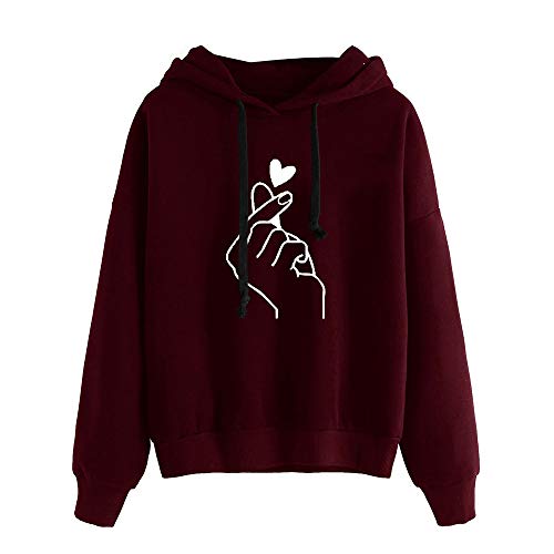 Briskorry Hoodie Damen Grün, Kapuzenpullover Damen Schwarz, Hoody Kappe Langärmliges Kapuzenhoodie Lässig Lose Sweatshirt Mode Gedruckt Plüschjacke Bequeme Sport Mantel Herbst Winter von Briskorry