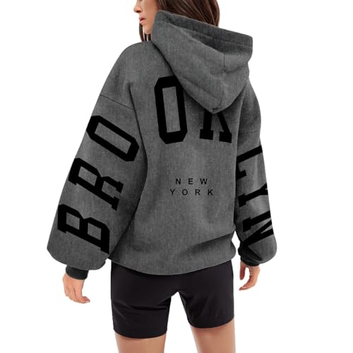 Briskorry Hoodie Damen Schwarz, Kapuzenpullover Damen Grün, Hoody Kapuze Langarm Kapuzenoberteil Freizeit Locker Pullis Bedruckte Modern Zip-Jacke Bequeme Fitness Bluse Halloween von Briskorry