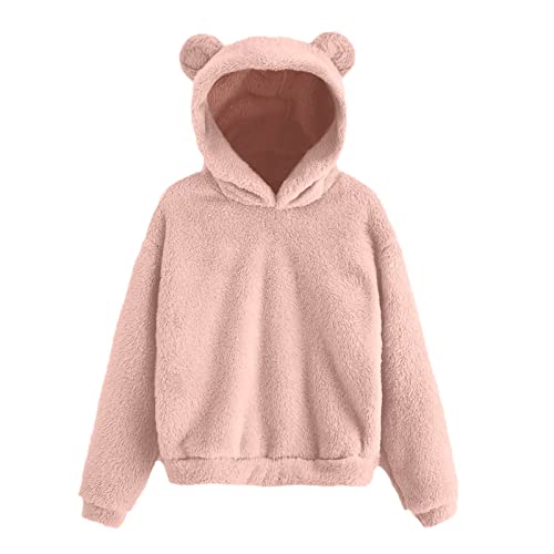 Briskorry Hoodie Damen Weiß, Kapuzenpullover Damen Oversize, Hoody Kapuzen Lange Ärmel Kapuzen-Sweatshirt Loose Lässiger Pullover Klassisch Solid Zip-Jacke Komfort College Wintermantel Halloween von Briskorry