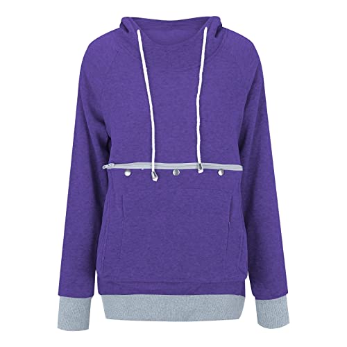 Briskorry Hoodie Damen Weiß, Kapuzenpullover Damen Rosa, Hoody Langen Ärmeln Kapuze Kapuzenoberteil Lässiges Lockerer Sweatshirts Klassisch Einfarbiger Kapuzenjacke Outdoor Bequemer Mantel Halloween von Briskorry