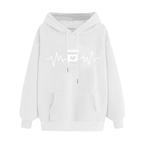 Briskorry Hoodie Oversize Lila, Kapuzenpullover Damen Oversize, Hooded Kappe Langärmelig Kapuzenhoodie Entspannt Lässige Pullis Mode Bedruckt Jacke College Weich Damen-Oberteile Herbst Winter von Briskorry