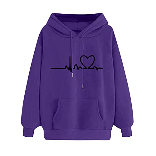 Briskorry Hoodies Damen Oversized, Kapuzenpullover Damen Rosa, Hoodies Langärmelig Kapuzen Kapuzenoberteil Loose Lässiges Sweatshirt Bedrucktes Stilvolle Sweatjacke Outdoor Weich Oberteile Halloween von Briskorry