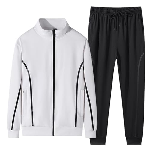 Briskorry Hosenanzüge Für Herren Elegant 2 Teiler Langzarm Top und Hosen Lose Bequeme Sweatsuit Outfits Longblazer Hosen Tracksuit für tägliche Reisen, Arbeit Alltag von Briskorry