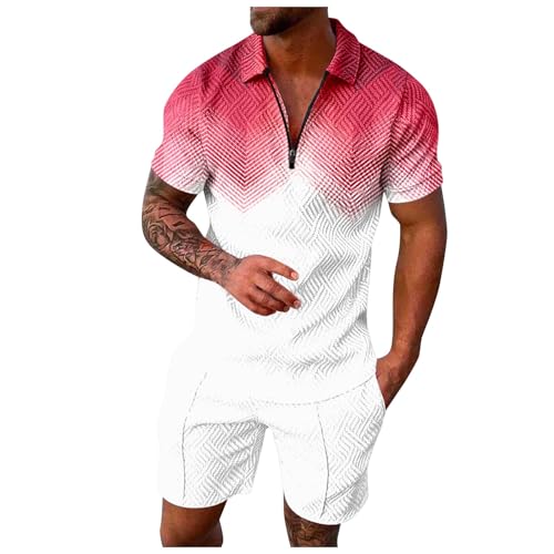 Briskorry Hosenanzüge Für Herren Sommer Kurzarm Tank Top Und Hose Leisure Langzarm Loungewear Anzug Slim Fit Streetwear Anzüge Einfarbiger Anzug Im Pendlerstil von Briskorry