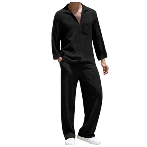 Briskorry Hosenanzüge Für Herren Zweiteiliger Freizeitanzug Lose Atmungsaktives Jogginganzug Set Elegant Freizeitanzug Bequeme Frühlings und Sommer Outfits Für Straßenfotografie, Strand, Party Briskorry Hosenanzüge Für Herren Zweiteiliger Freizeitanzug Lose Atmungsaktives Jogginganzug Set Elegant Freizeitanzug Bequeme Frühlings und Sommer Outfits Für Straßenfotografie, Strand, Party von Briskorry